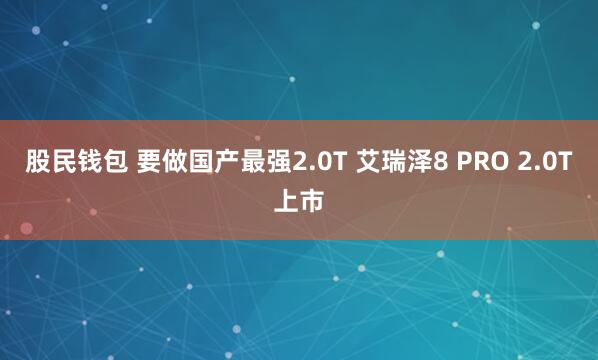 股民钱包 要做国产最强2.0T 艾瑞泽8 PRO 2.0T上市